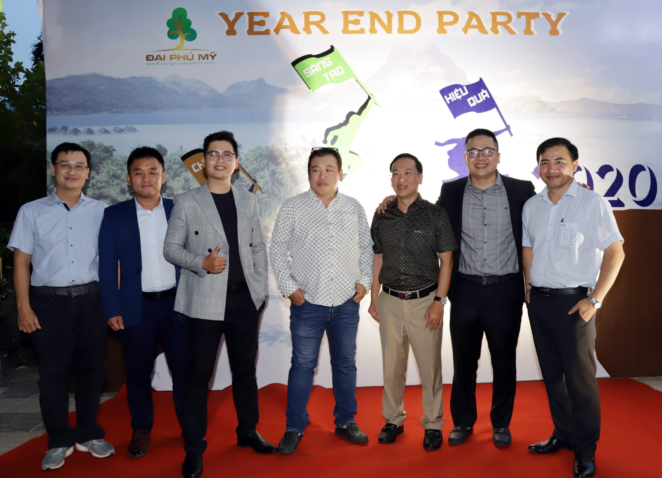 Background check-in Year End Party Đại Phú Mỹ