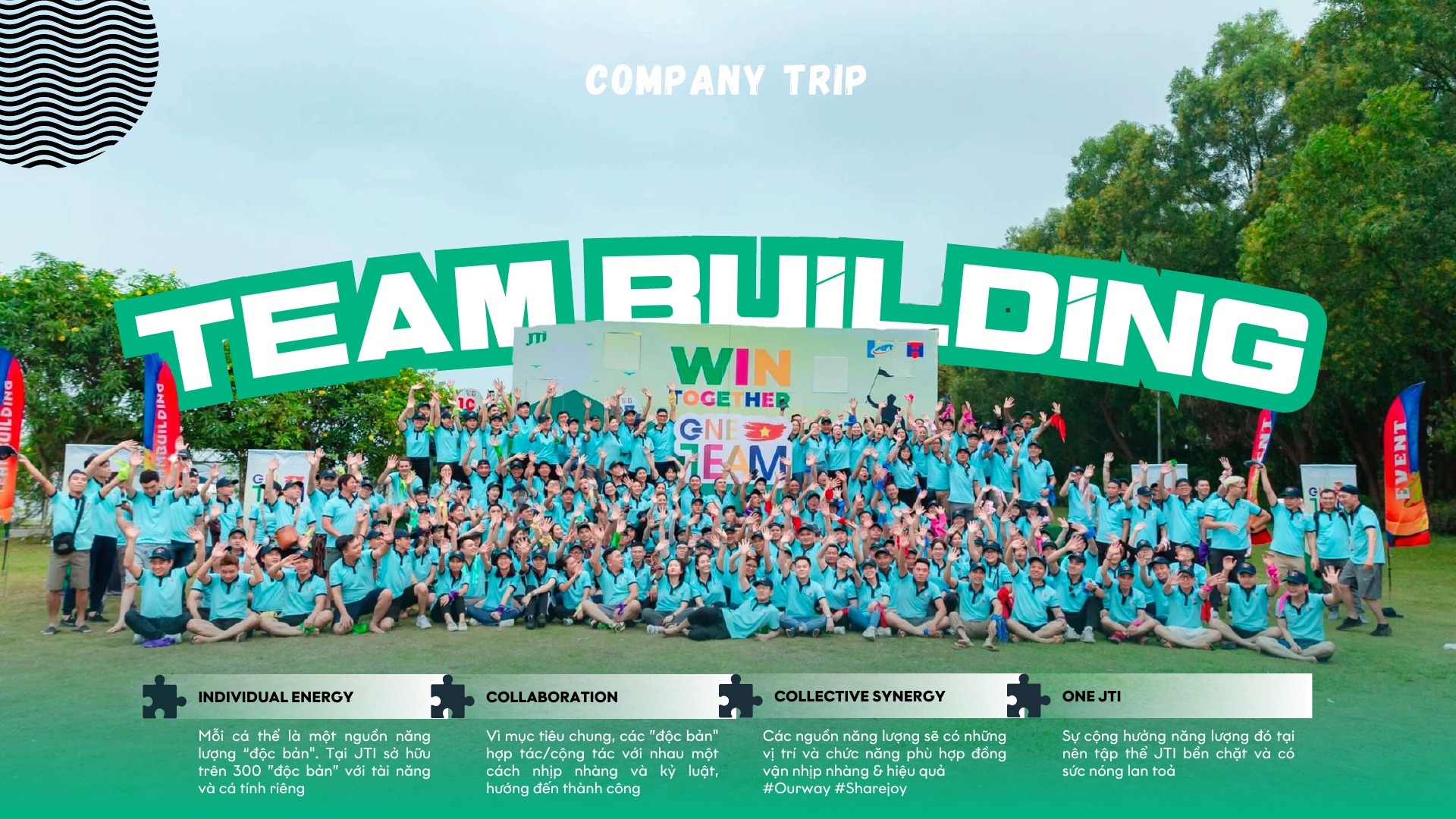 Đoàn nhân sự tham gia hoạt động Team Building trong Company Trip